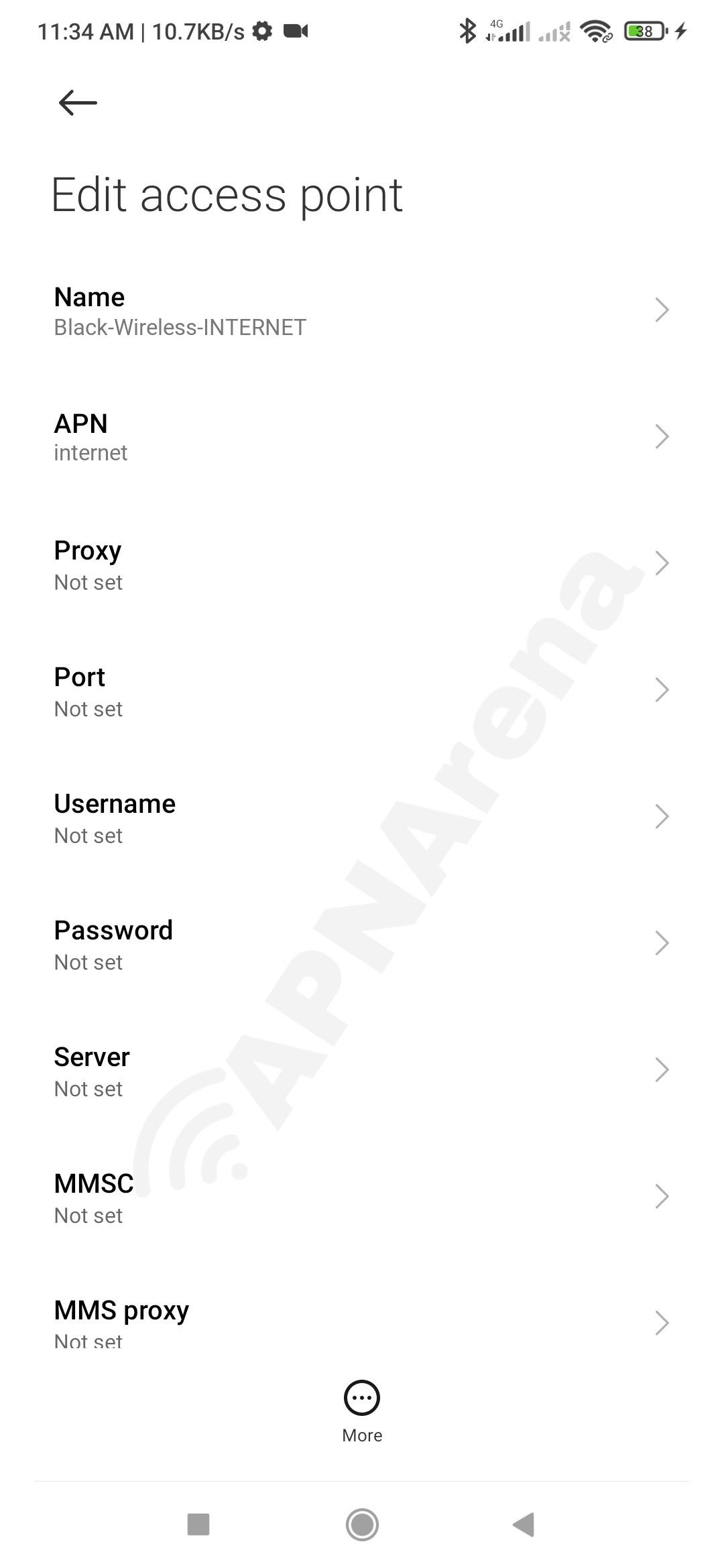 Black Wireless APN Settings for Android