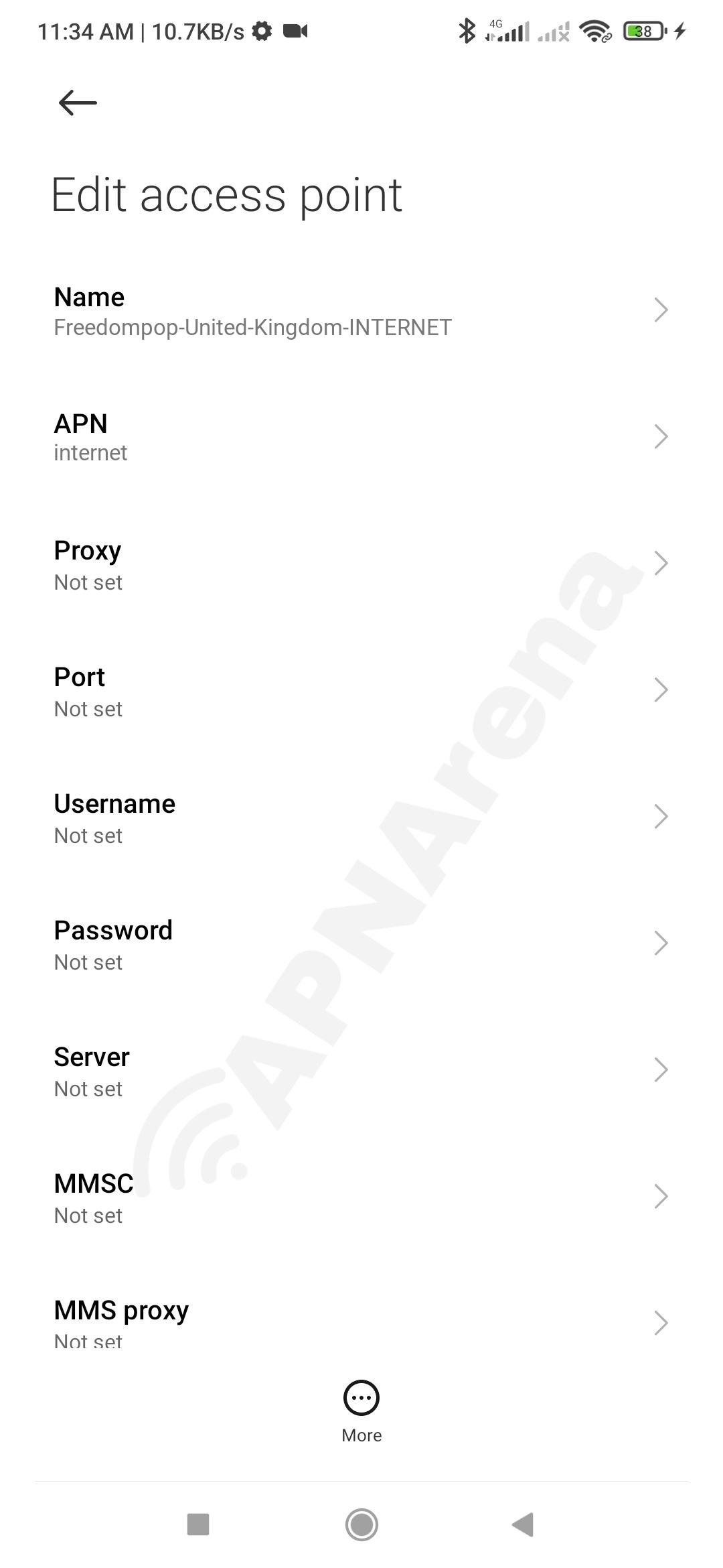 FreedomPop United Kingdom APN Settings for Android