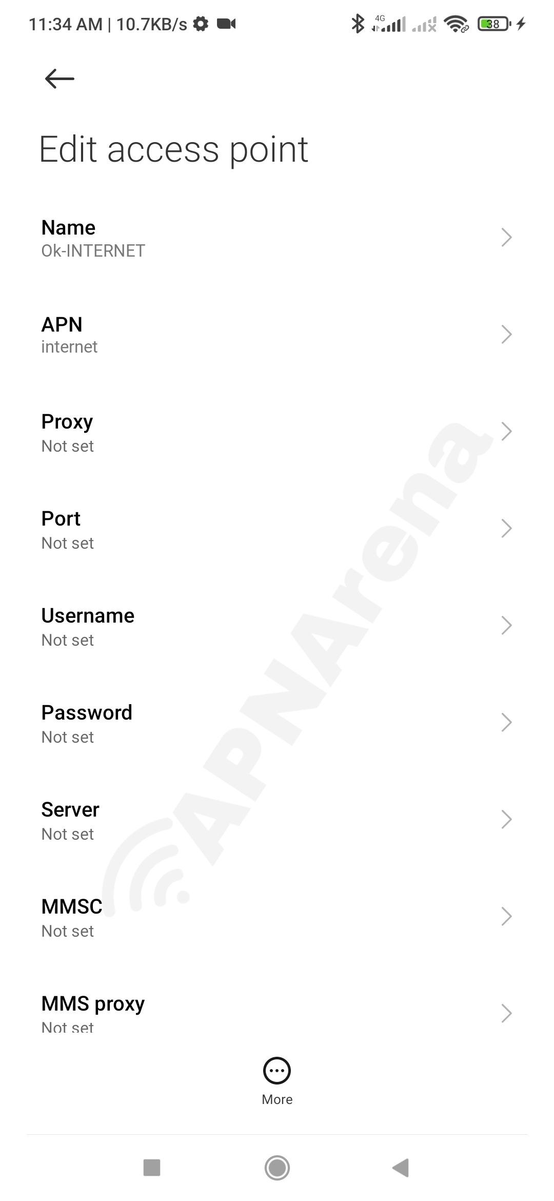 ok APN Settings for Android