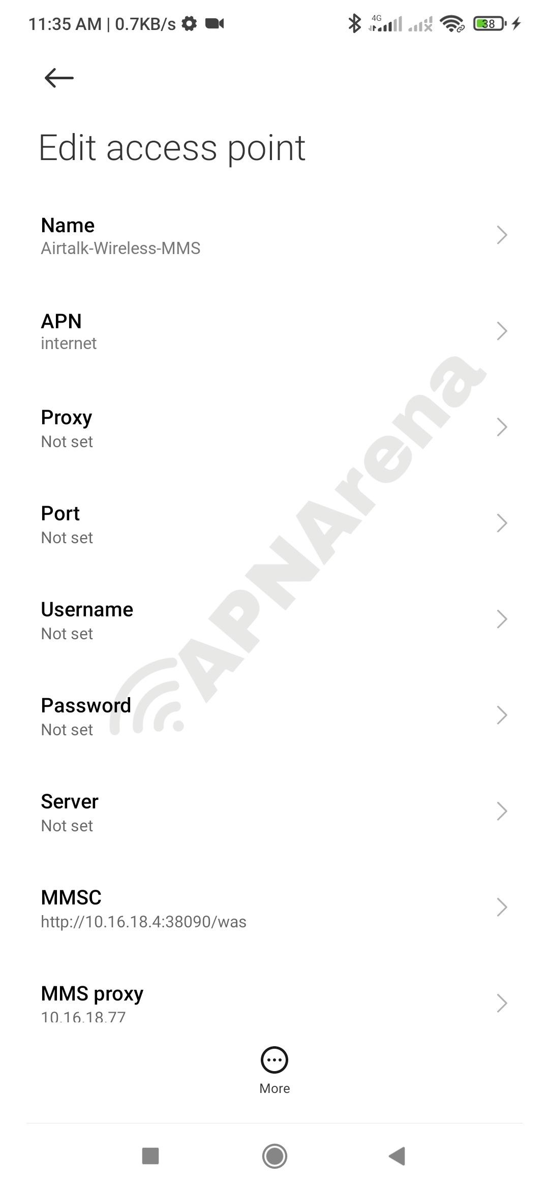 AirTalk Wireless MMS Settings for Android