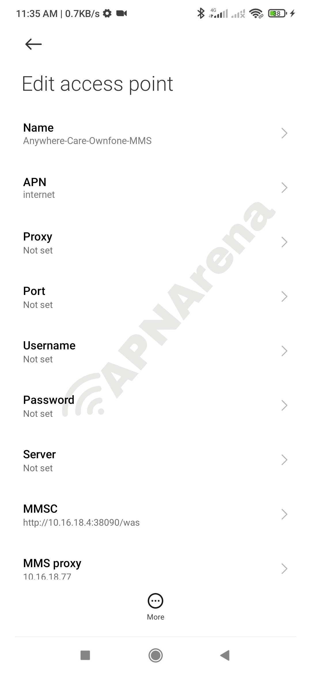 Anywhere Care Ownfone (Age UK Ownfone) MMS Settings for Android