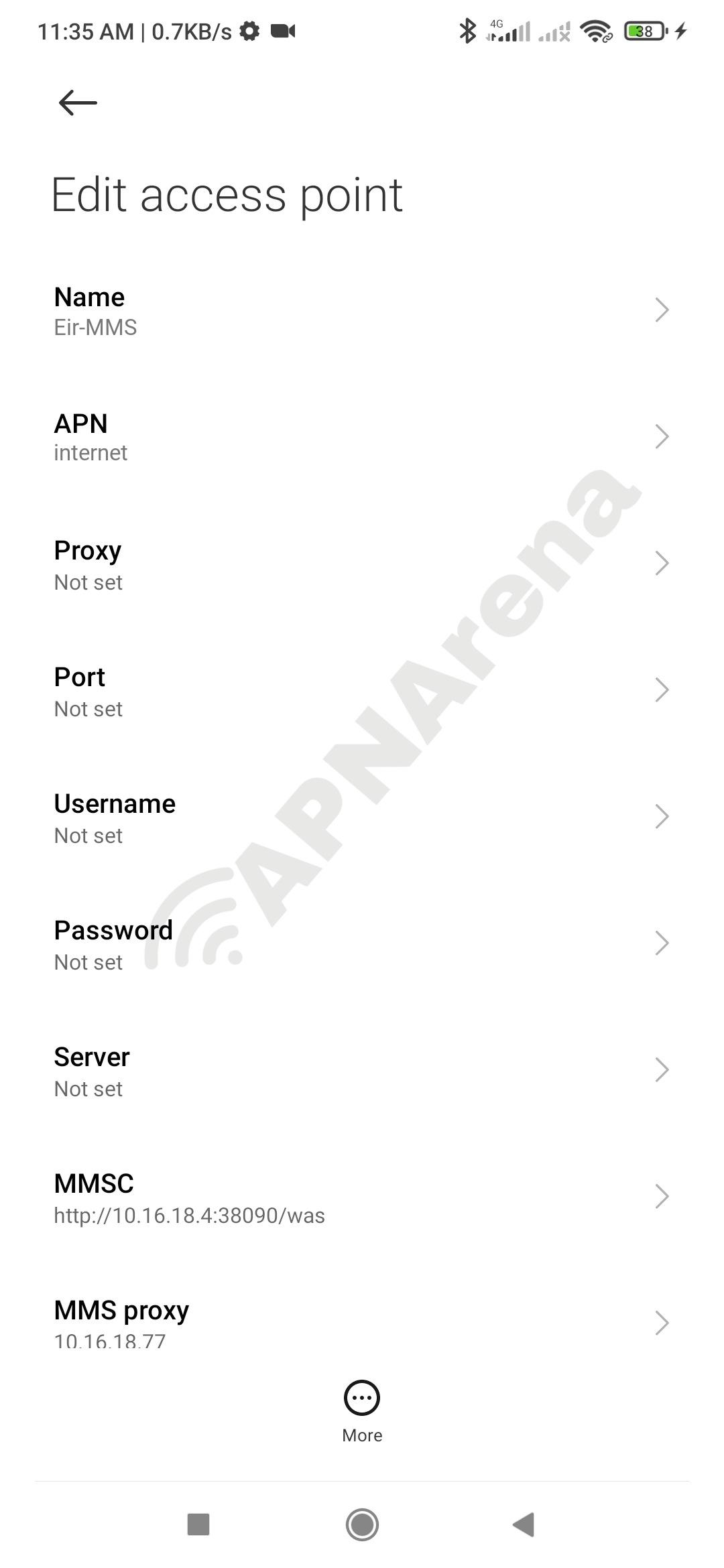 eir (Meteor) MMS Settings for Android