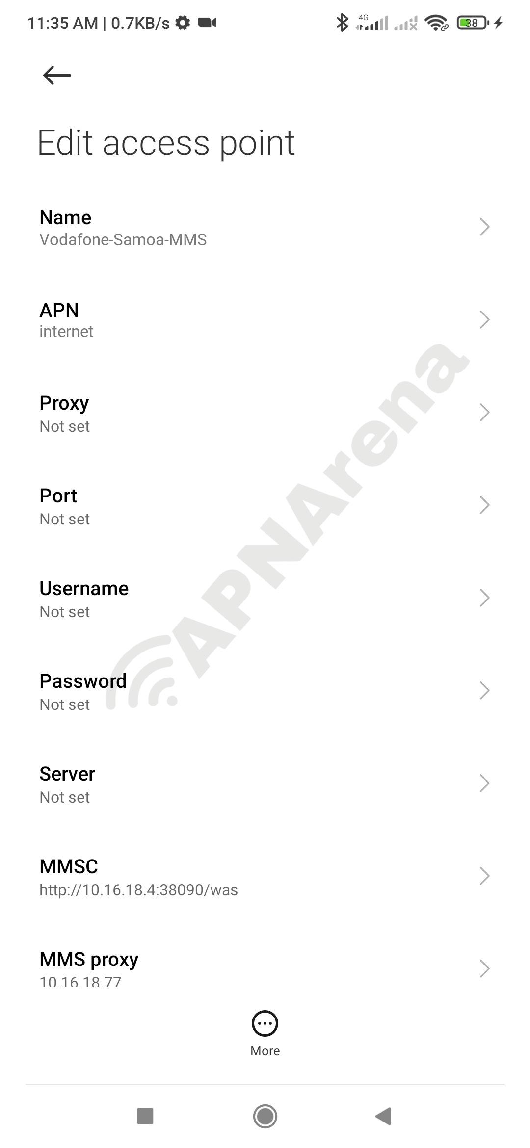 Vodafone Samoa (Bluesky Samoa) MMS Settings for Android