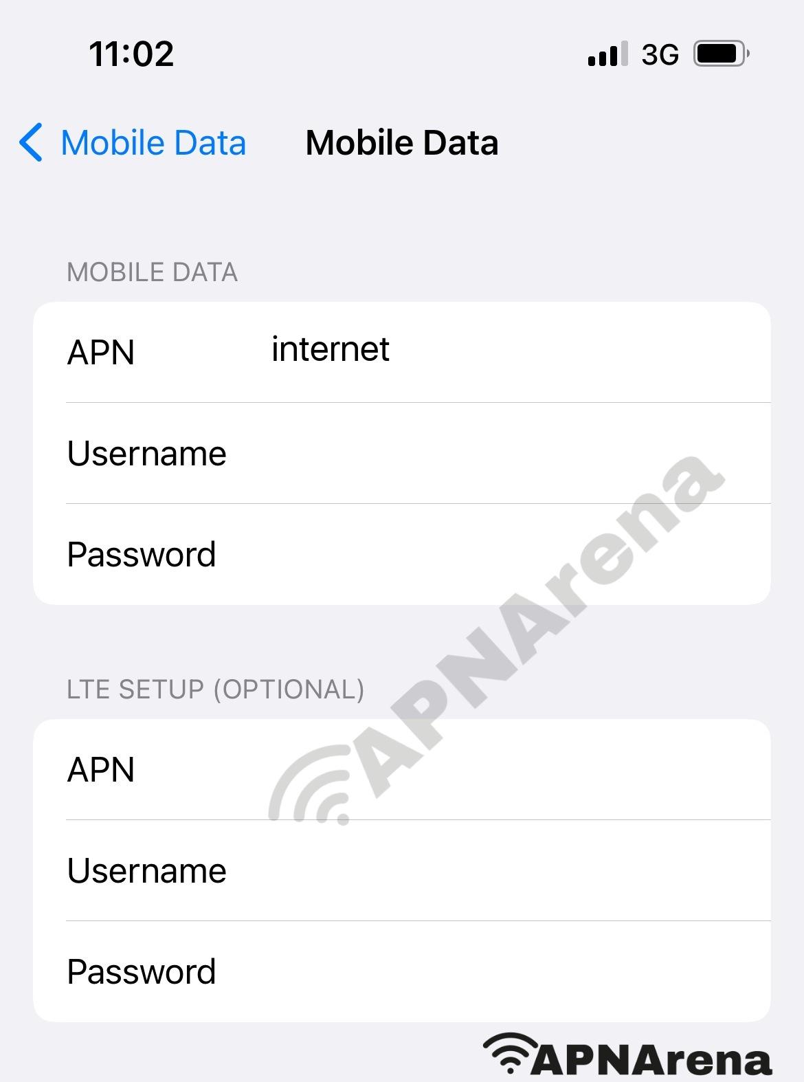Anywhere Care Ownfone (Age UK Ownfone) APN Settings for iPhone