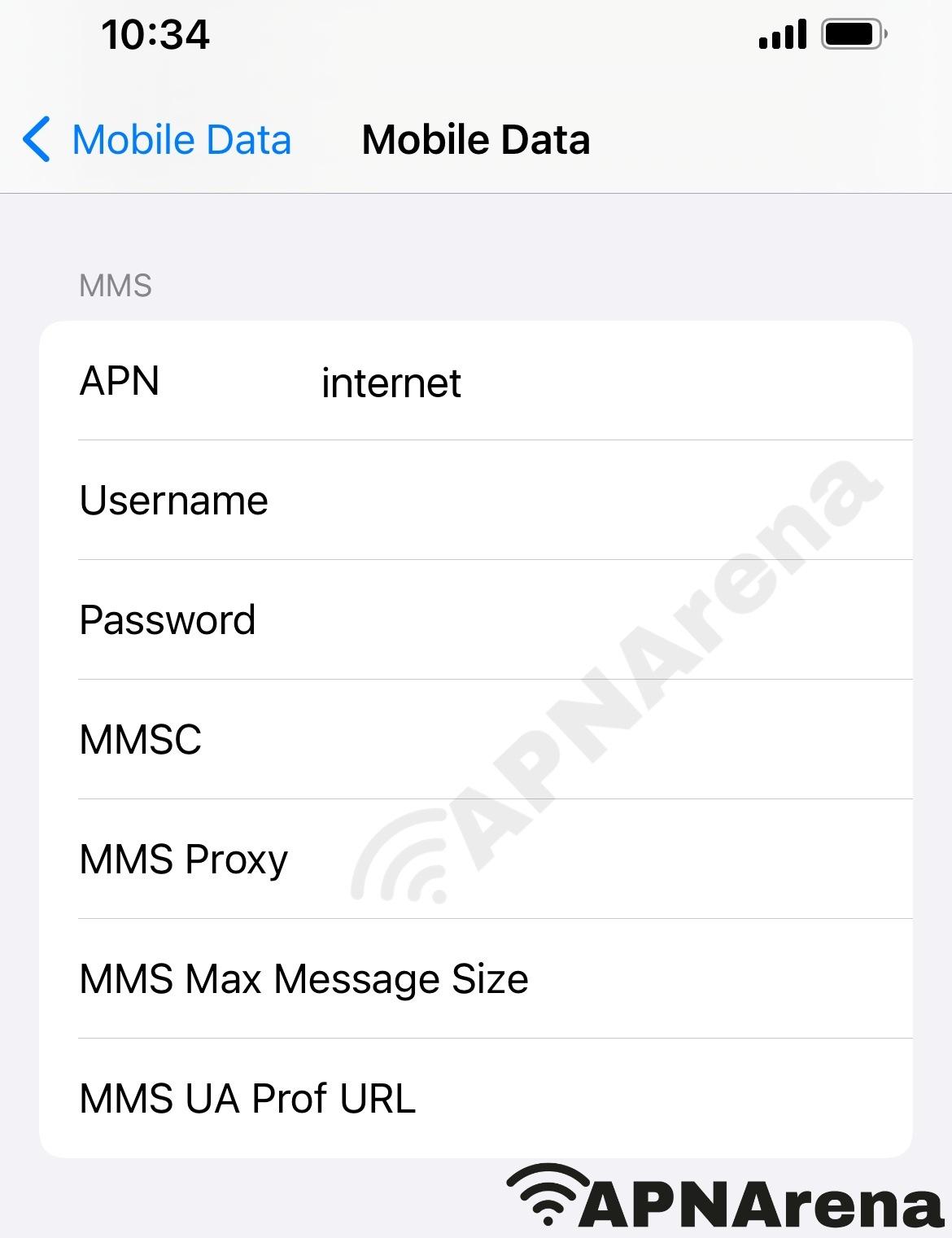 Jadoo Mobile MMS Settings for iPhone